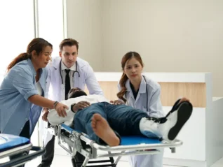 Injured Ohio man on stretcher in hospital