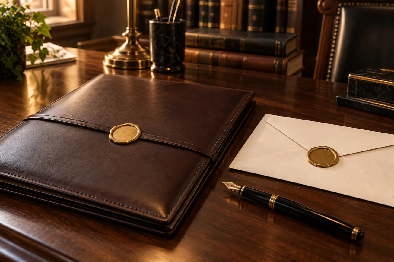Wills Trusts Attorney Seven Hills Estate Plan - Mizak and Pacetti A last will and estate planning folder with a fountain pen for Seven Hills, Ohio families