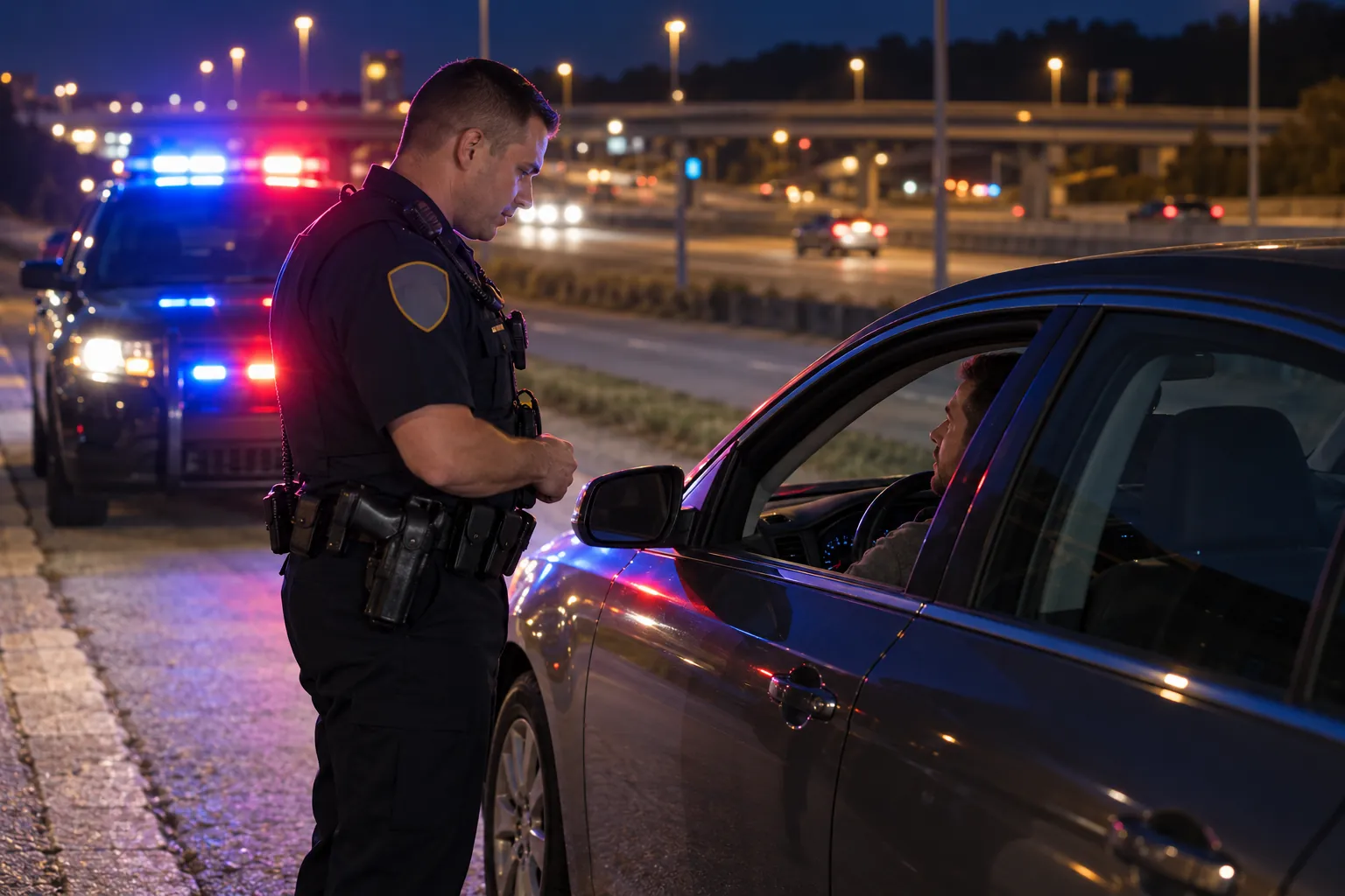 Car keys on a passenger seat at night with blurred lights outside, representing DUI and OVI defense for Broadview Heights drivers